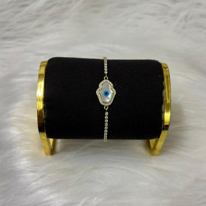 Evil Eye Hamsa Bracelet with Cubic Zirconia