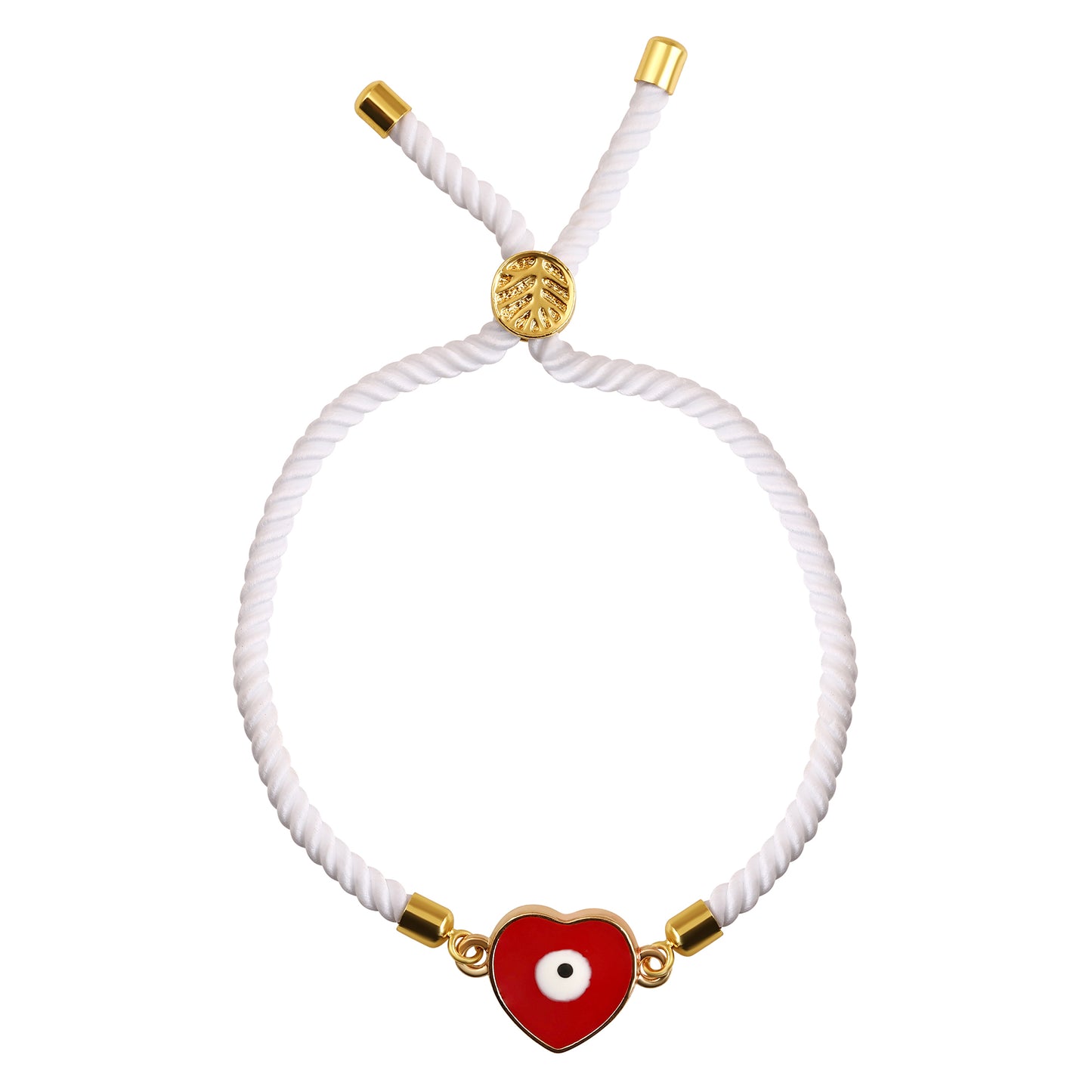 Bdiva Handcrafted Heart 18k Gold-Plated Evil Eye Adjustable Bracelet