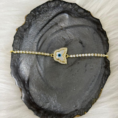 Evil Eye Butterfly Bracelet with Cubic Zirconia