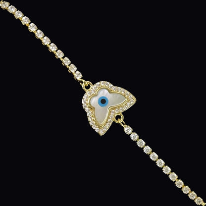 Evil Eye Butterfly Bracelet with Cubic Zirconia