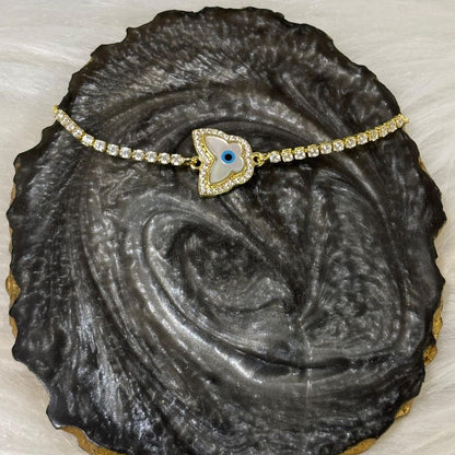 Evil Eye Butterfly Bracelet with Cubic Zirconia