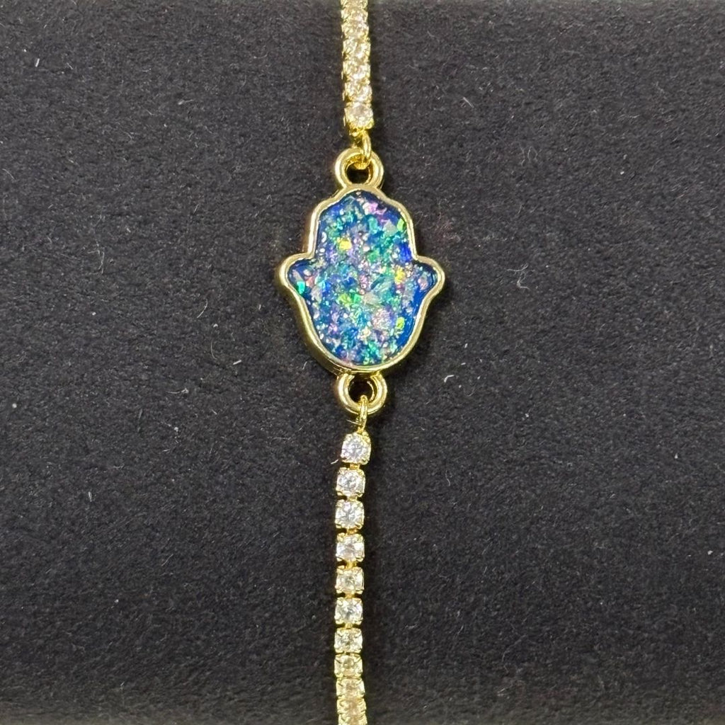 Dazzling Gold-Plated Hamsa Bracelet