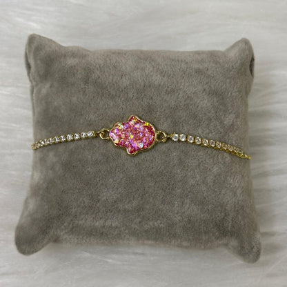 Dazzling Gold-Plated Hamsa Bracelet