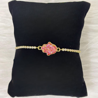Dazzling Gold-Plated Hamsa Bracelet