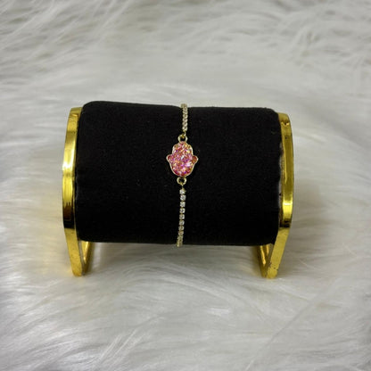 Dazzling Gold-Plated Hamsa Bracelet