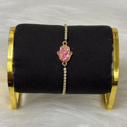 Dazzling Gold-Plated Hamsa Bracelet