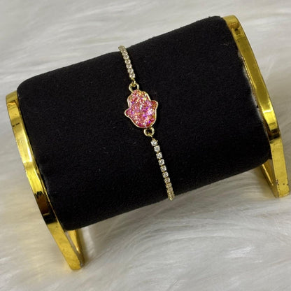 Dazzling Gold-Plated Hamsa Bracelet