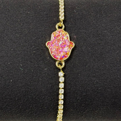 Dazzling Gold-Plated Hamsa Bracelet