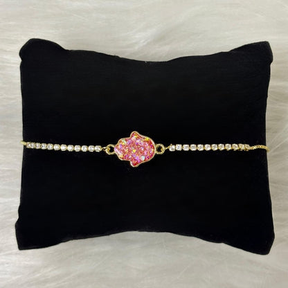 Dazzling Gold-Plated Hamsa Bracelet