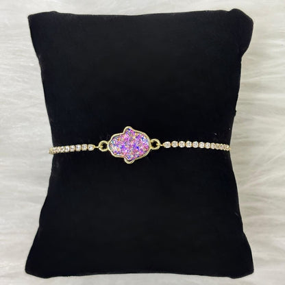Dazzling Gold-Plated Hamsa Bracelet