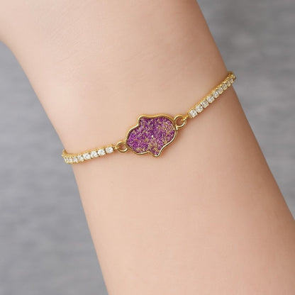 Dazzling Gold-Plated Hamsa Bracelet