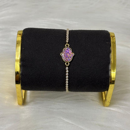 Dazzling Gold-Plated Hamsa Bracelet