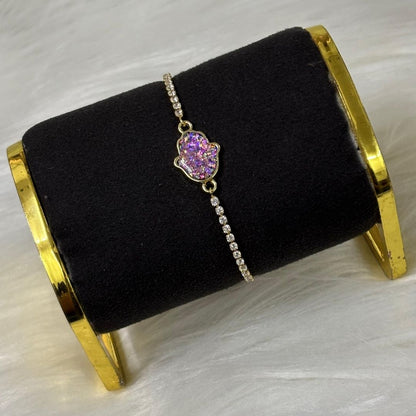 Dazzling Gold-Plated Hamsa Bracelet