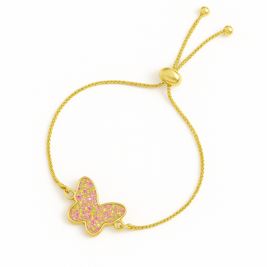 Fly High Butterfly Bracelet – Gold Plated with Glitter Shine