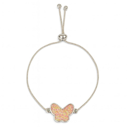 Fly High Butterfly Bracelet – Rhodium Plated with Glitter Shine