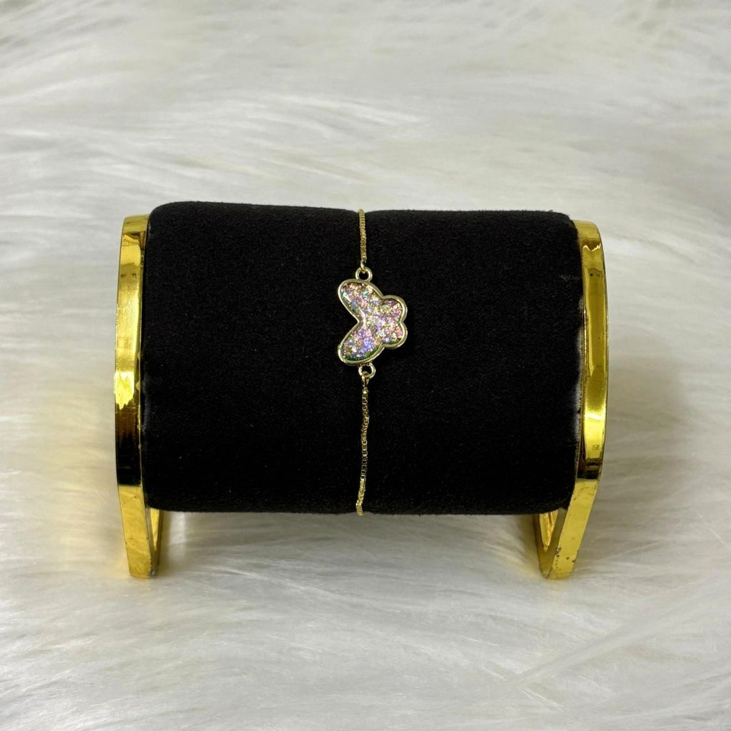 Rhodium-Plated Butterfly Bracelet