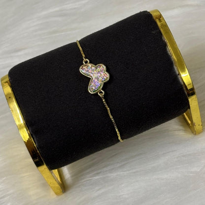 Rhodium-Plated Butterfly Bracelet