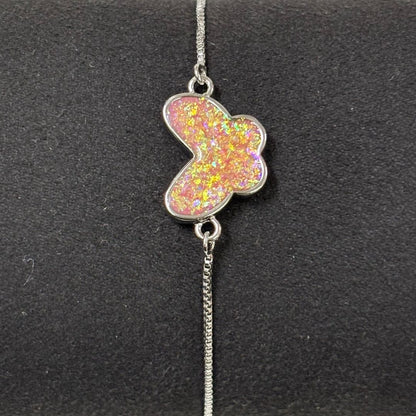 Rhodium-Plated Butterfly Bracelet