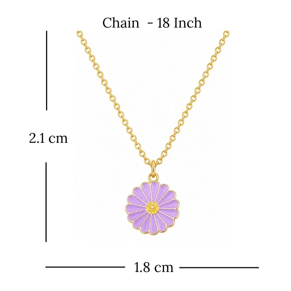 Gold Plated Flower Style Pendant Chain