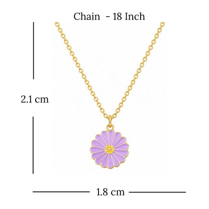 Gold Plated Flower Style Pendant Chain
