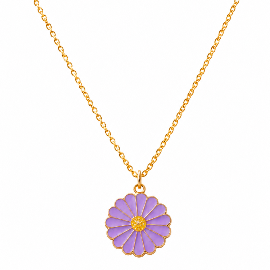 Gold Plated Flower Style Pendant Chain