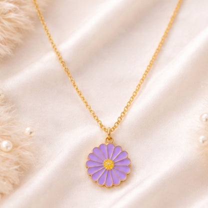 Gold Plated Flower Style Pendant Chain