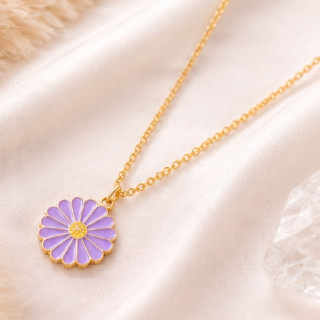 Gold Plated Flower Style Pendant Chain