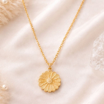 Gold Plated Flower Style Pendant Chain