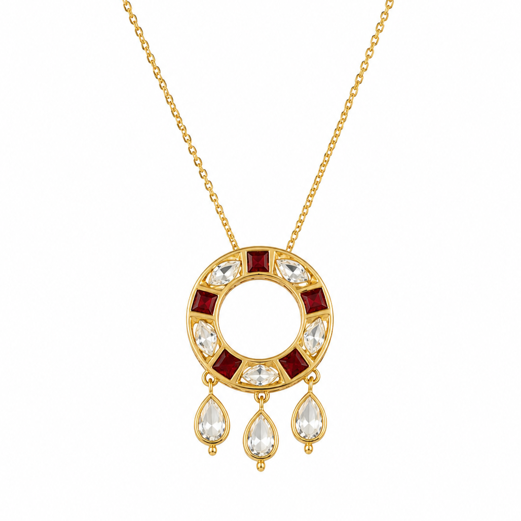 Gold Plated CZ Pendant Chain