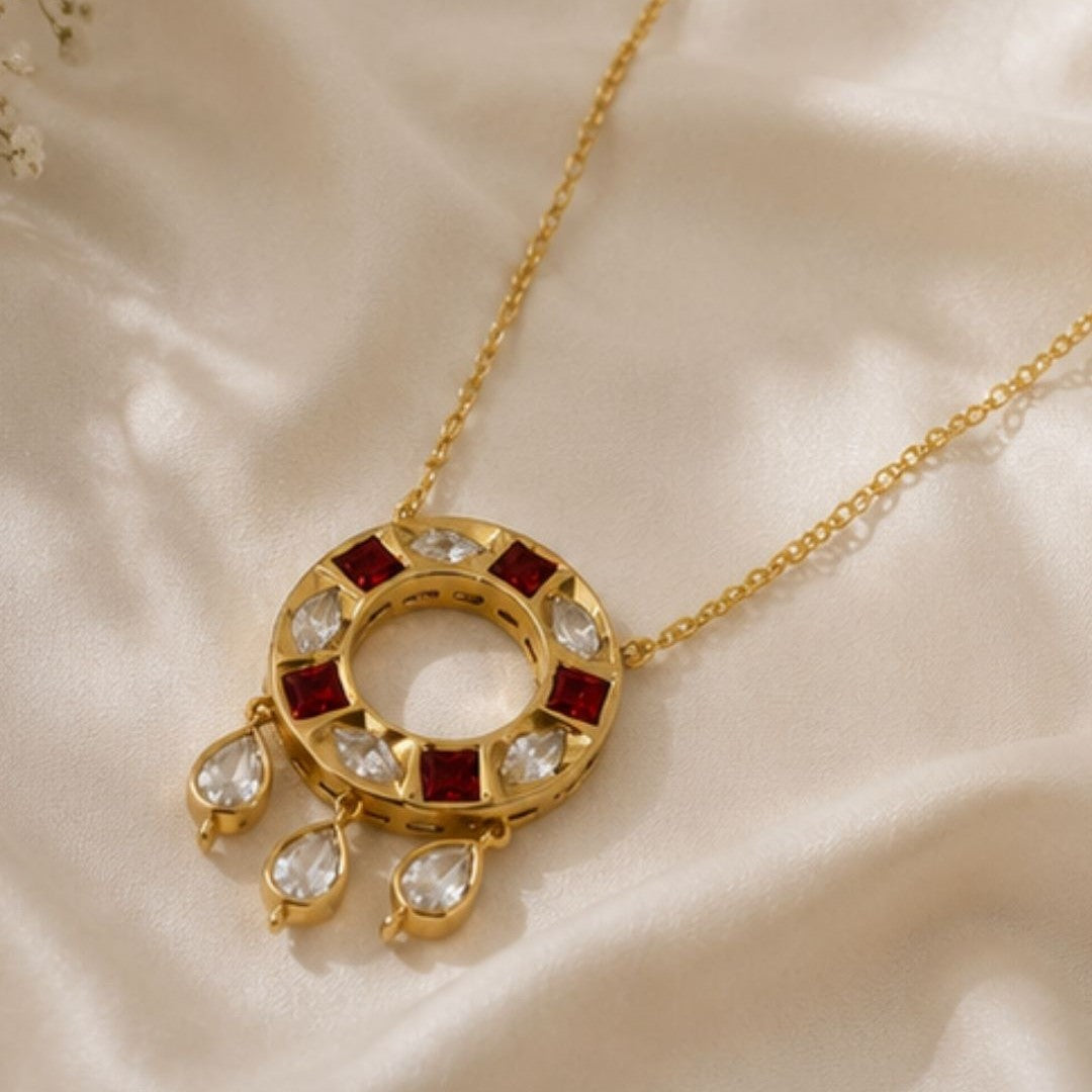 Gold Plated CZ Pendant Chain