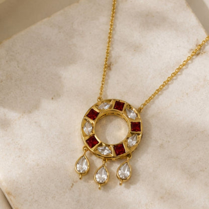 Gold Plated CZ Pendant Chain
