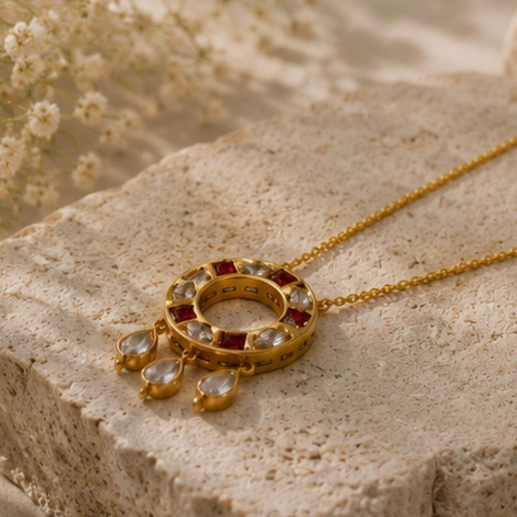 Gold Plated CZ Pendant Chain