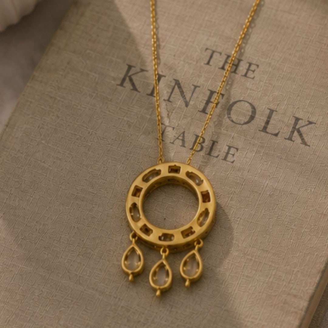 Gold Plated CZ Pendant Chain