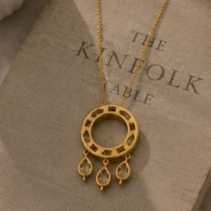 Gold Plated CZ Pendant Chain