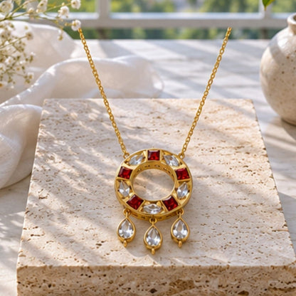 Gold Plated CZ Pendant Chain