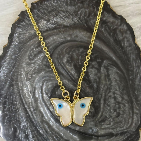 High Quality Gold Plated Evil Eye Butterfly Pendant Chain