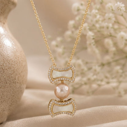 Gold Plated Pearl Pendant Chain