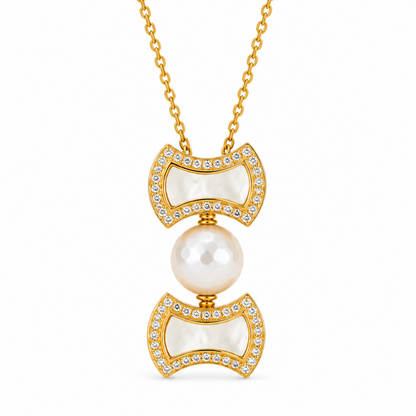 Gold Plated Pearl Pendant Chain