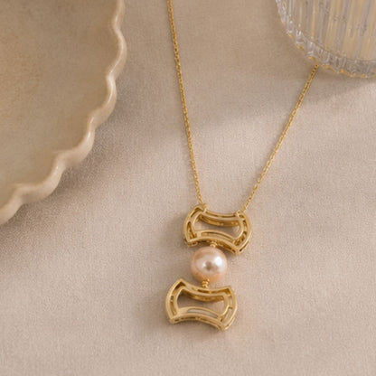 Gold Plated Pearl Pendant Chain