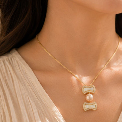 Gold Plated Pearl Pendant Chain