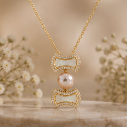 Gold Plated Pearl Pendant Chain