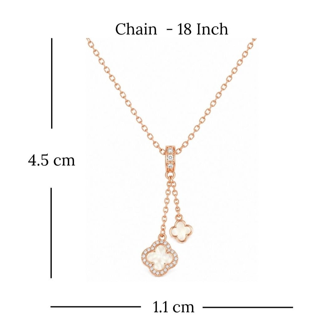 Rose Gold Plated Clover Pendant Chain