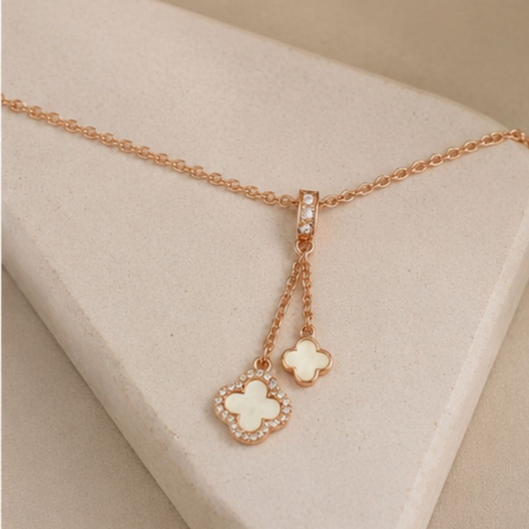 Rose Gold Plated Clover Pendant Chain