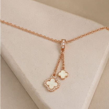 Rose Gold Plated Clover Pendant Chain