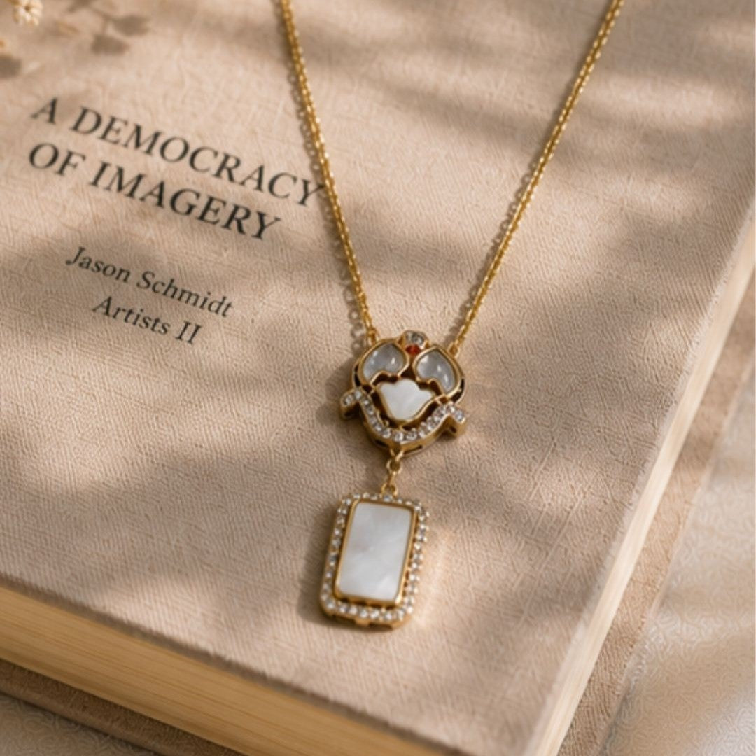 Gold Plated Cubic Zirconia & Kundan Chain Pendant