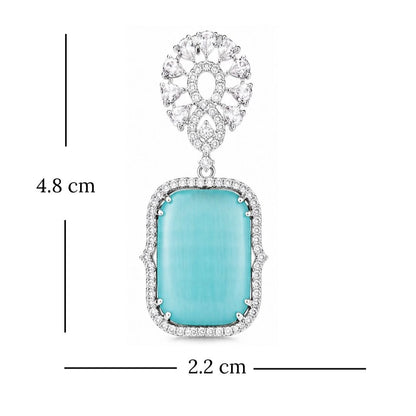 Rhodium Plated CZ Earrings