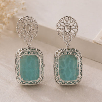 Rhodium Plated CZ Earrings