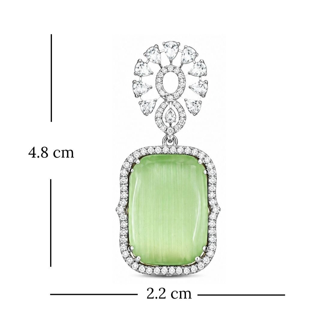 Rhodium Plated Cubic Zirconia Drop Earrings
