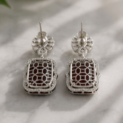 Rhodium Plated CZ Earrings