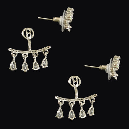 Rhodium Plated Cubic Zirconia Earring